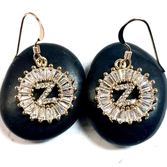 Initial Z Earrings, Letter Z, Personalized Z, Boho - Picture 3 of 8